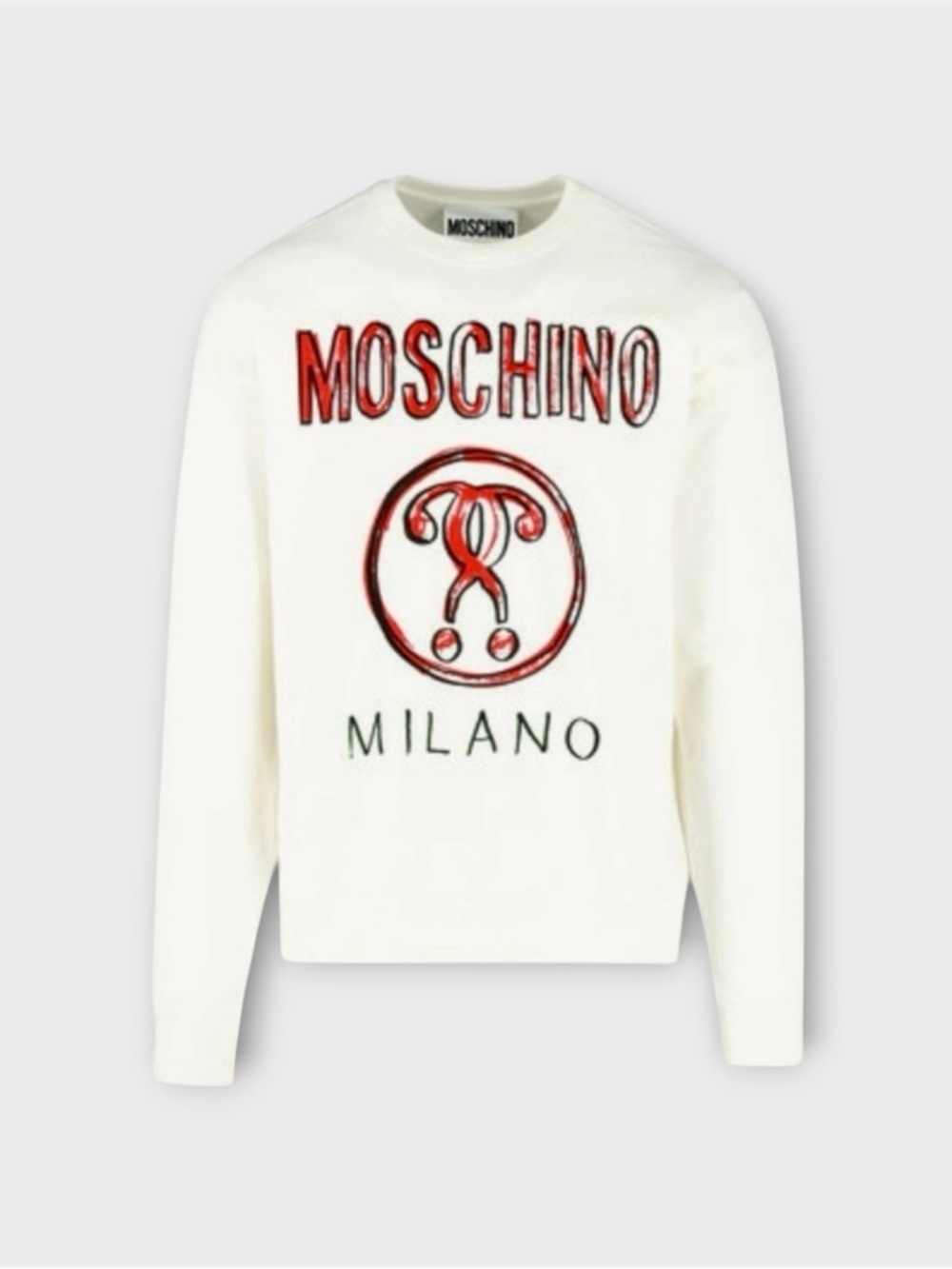 MOSCHINO Milano Couture Runway Crewneck in White.